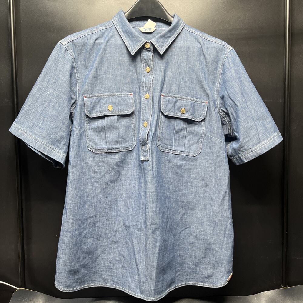 Duluth Trading Co. Women’s Coolmax Chambray Short Sleeve Shirt – Size XL. LL